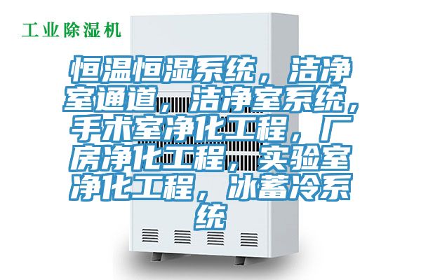恒溫恒濕系統(tǒng)，潔凈室通道，潔凈室系統(tǒng)，手術(shù)室凈化工程，廠房凈化工程，實驗室凈化工程，冰蓄冷系統(tǒng)