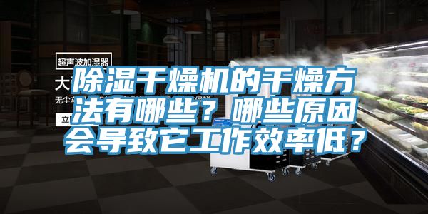除濕干燥機的干燥方法有哪些？哪些原因會導致它工作效率低？